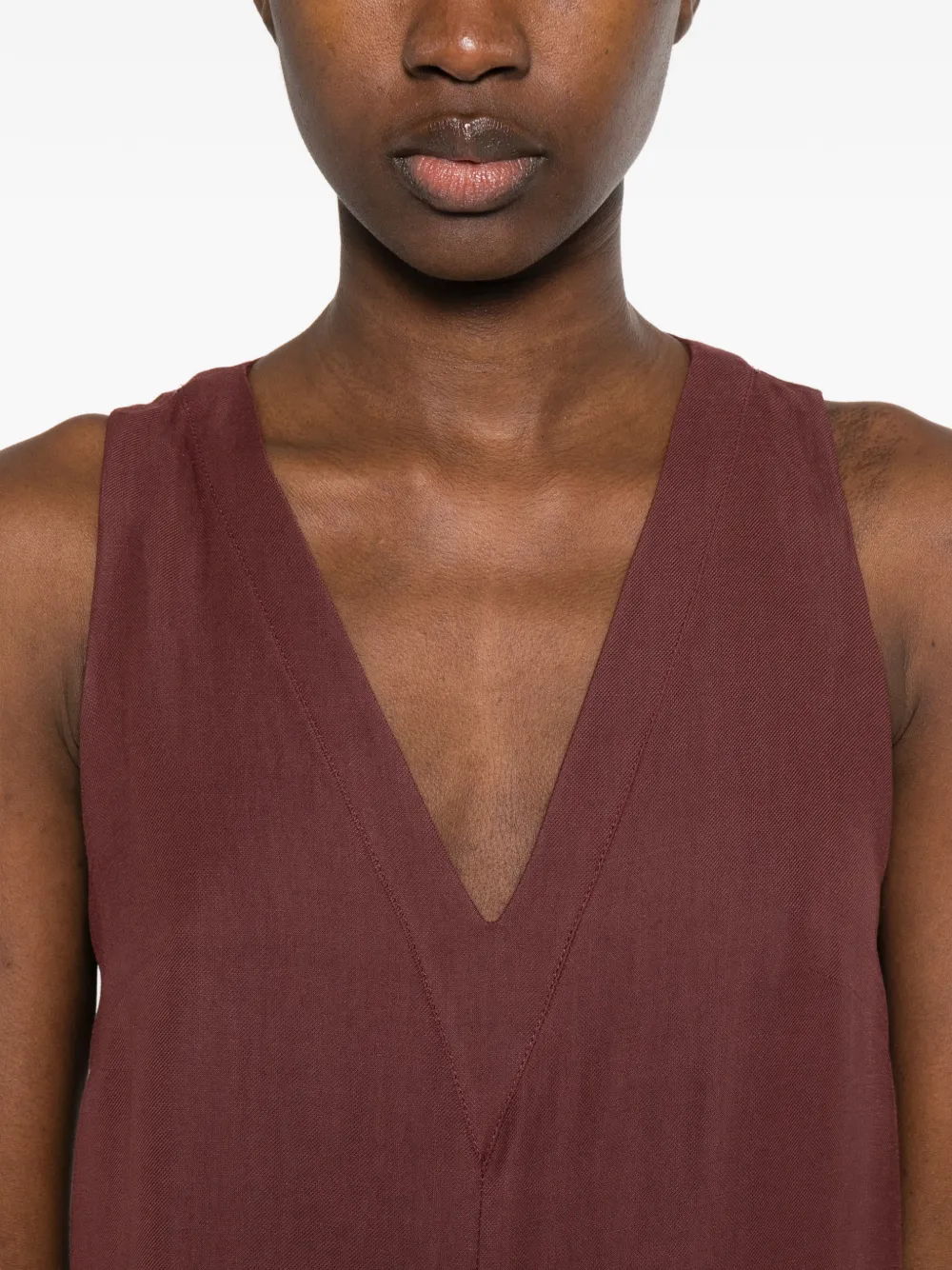 V-Neck Slit Midi Dress