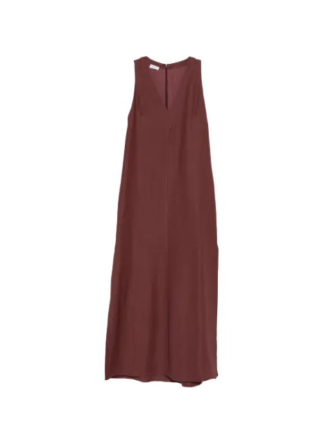 Brunello Cucinelli vestido midi con abertura y cuello en V