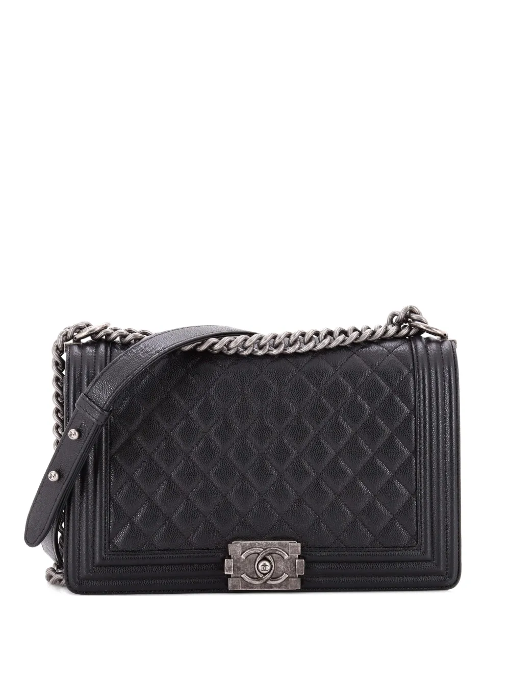 CHANEL Pre-Owned Boy Flap Bag Quilted Caviar New Medium crossbody bag - Nero