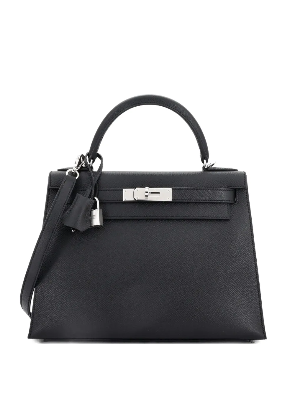 Hermès Pre-Owned Borsa a mano Kelly 28 in pelle Epsom con dettagli in palladio - Nero