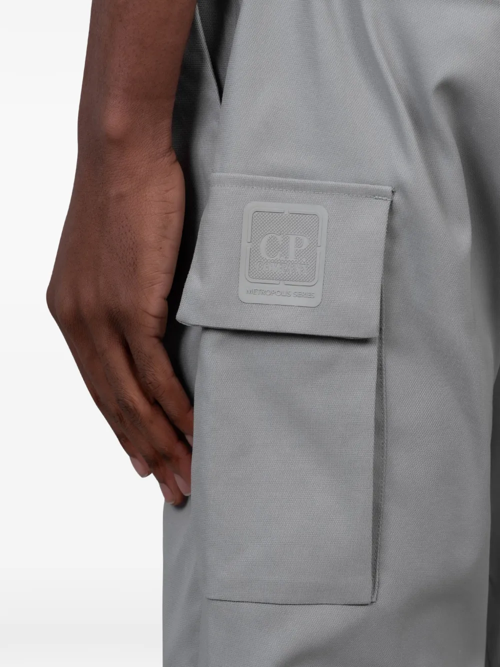 C.P. Company Cargo broek met logopatch Grijs