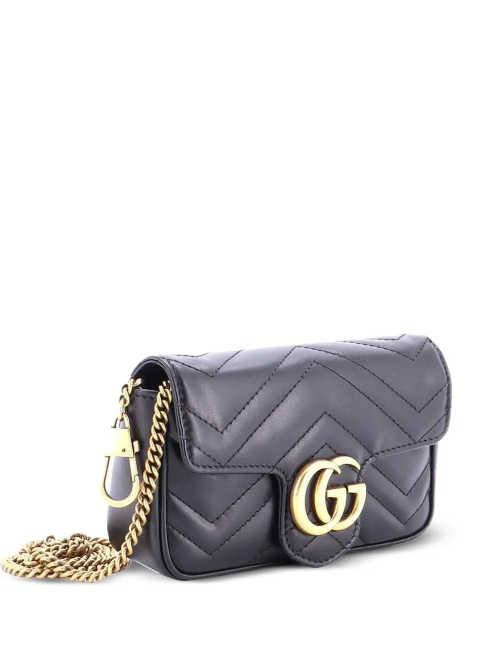 Gucci Pre-Owned GG Marmont Flap Bag Matelasse Leather Super Mini crossbody bag - Nero