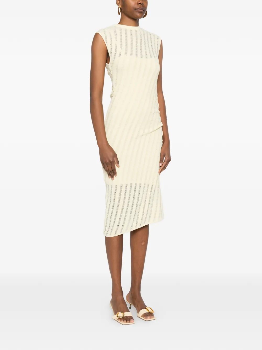  Iro Aysson Striped Gathered Dress - Yellow 