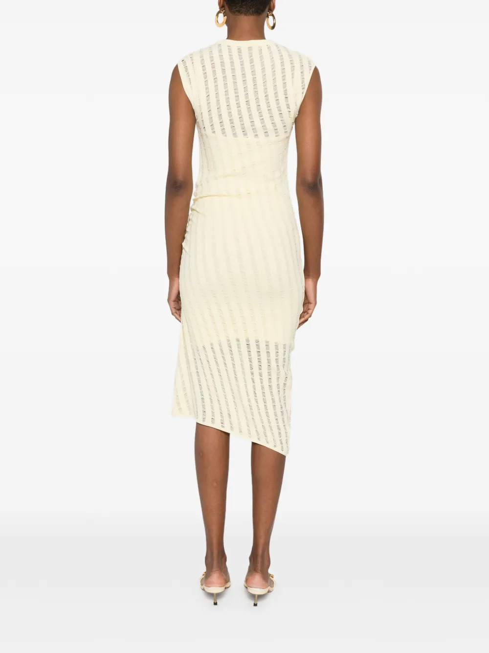 IRO Midi-jurk met gestreept effect Geel