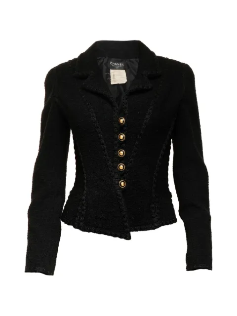 CHANEL Pre-Owned veste à simple boutonnage et boutons CC Mark (1993)