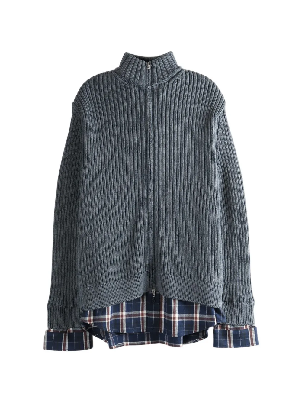 Balenciaga zip-fastening ribbed cardigan – Blue