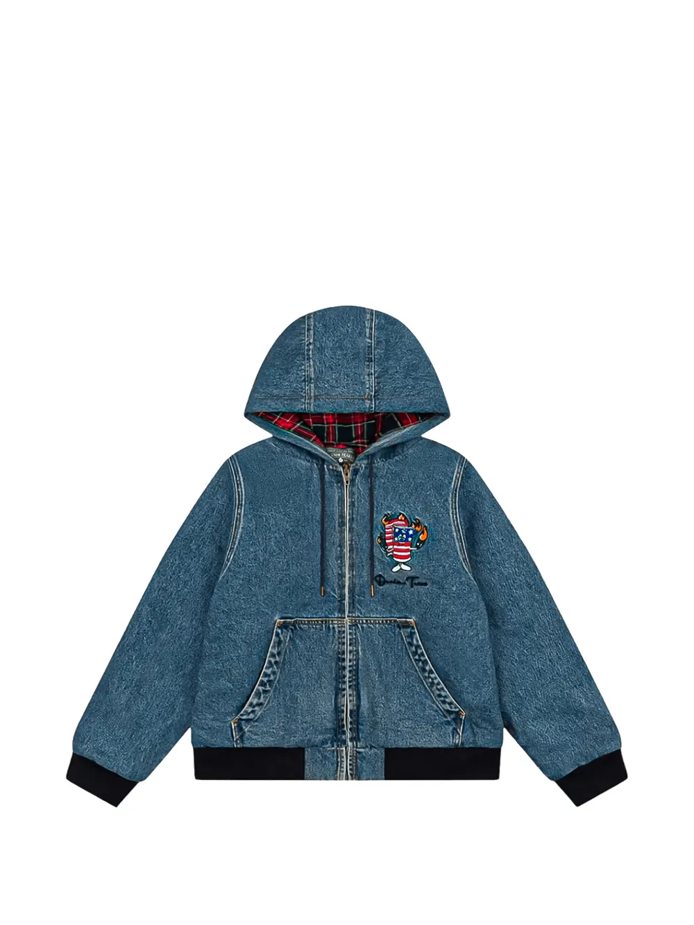 Denim Tears logo-embroidered hooded jacket - Blu