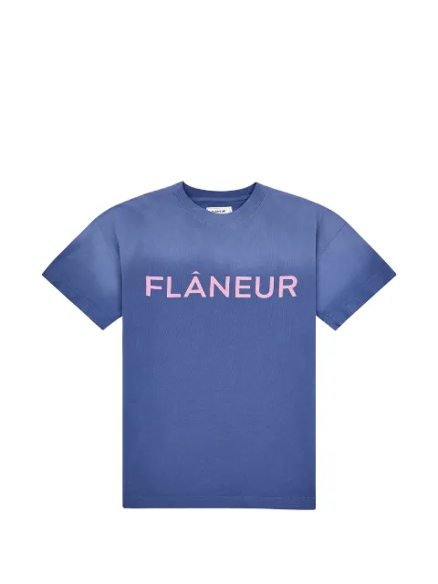 FLÂNEUR logo-print faded T-shirt