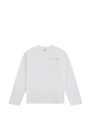 Moncler logo-embroidered long-sleeve T-shirt | White | FARFETCH