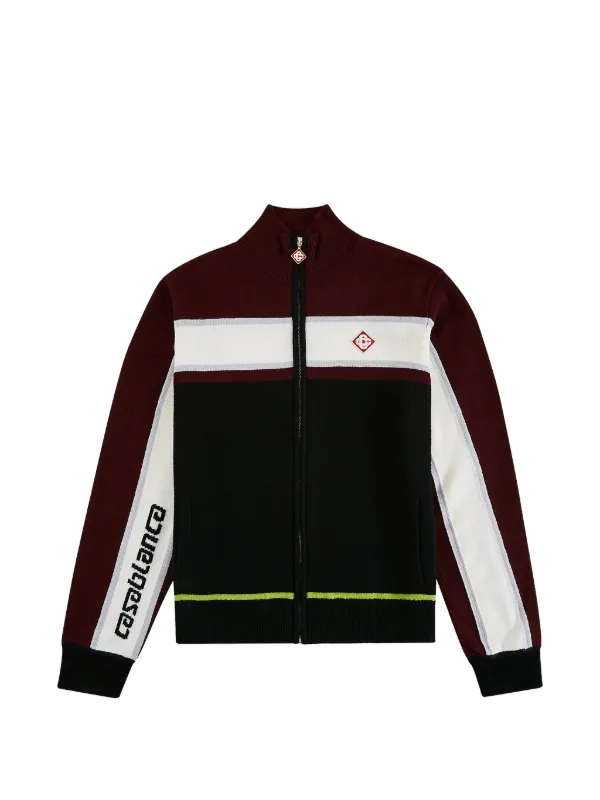 Casablanca Colour-block Knitted Track Jacket in Red