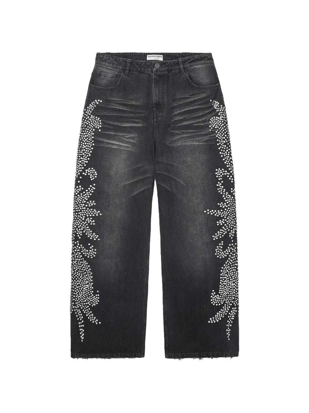 Vale X Mono Tsunami Stud-embellished Jeans In Black