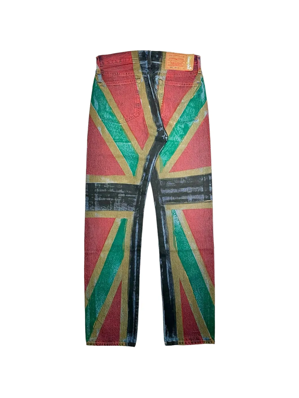 Denim Tears 501 Empire Windrush jeans met logo Rood