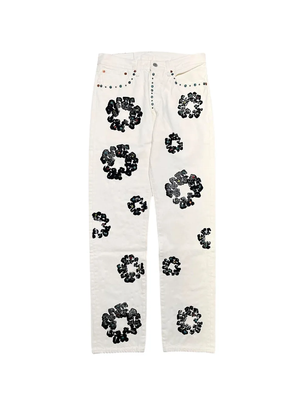 Denim Tears x Levi's 501 wreath logo jeans - Bianco