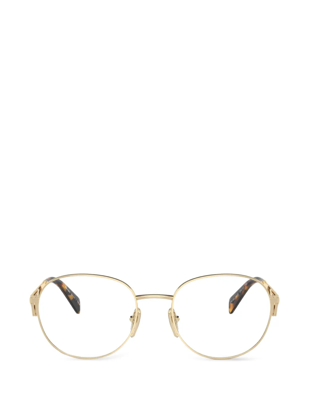 Prada Eyewear triangle-logo glasses - Oro
