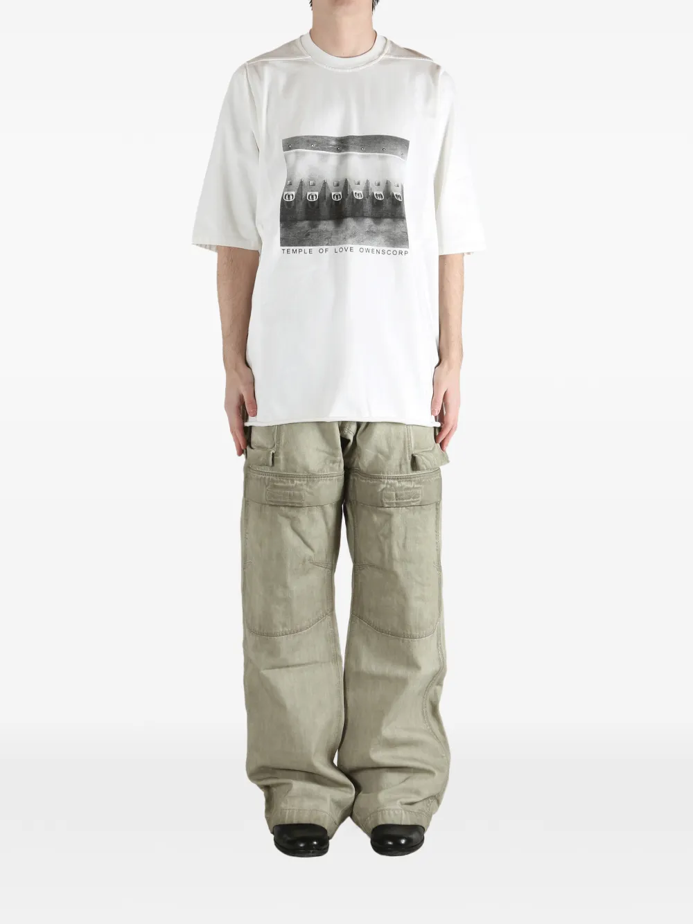 Rick Owens DRKSHDW T-shirt met print Beige