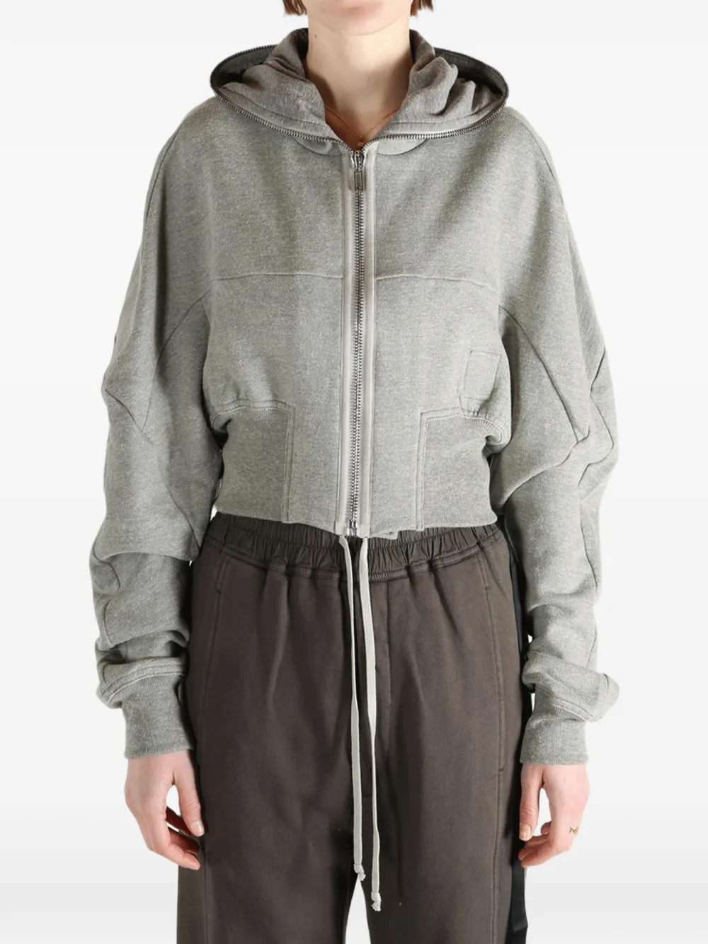 Rick Owens DRKSHDW Collage Gimp hoodie met rits Grijs