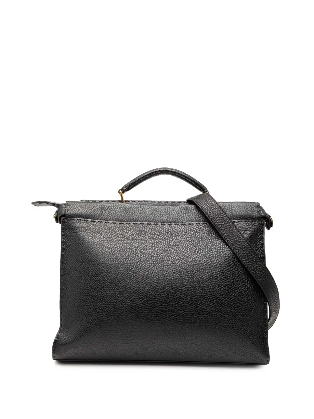 Fendi Pre-Owned 2000-2010 Large Leather Selleria Monster Peekaboo Iconic Fit Bag business bag - Nero