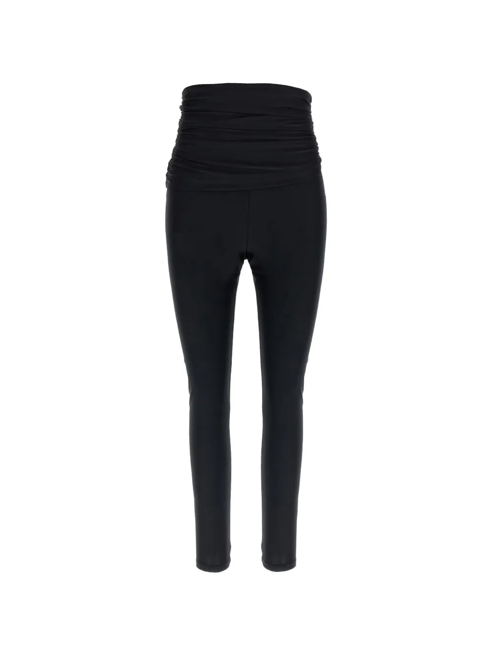 THE ANDAMANE shiny draped leggings - Nero
