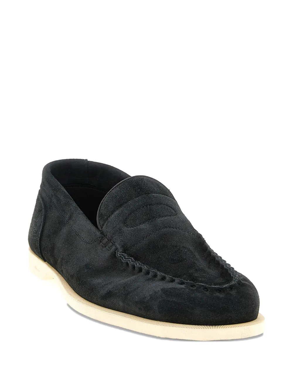 John Lobb padded stitching loafers Zwart