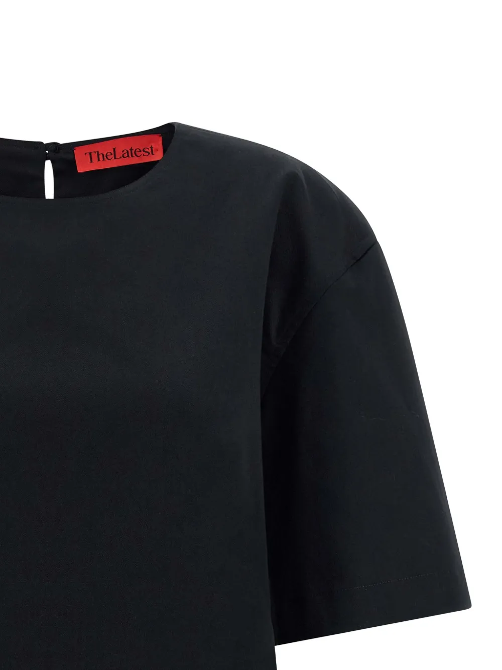  Thelatest Dean Crew-neck Teardrop T-shirt - Black 