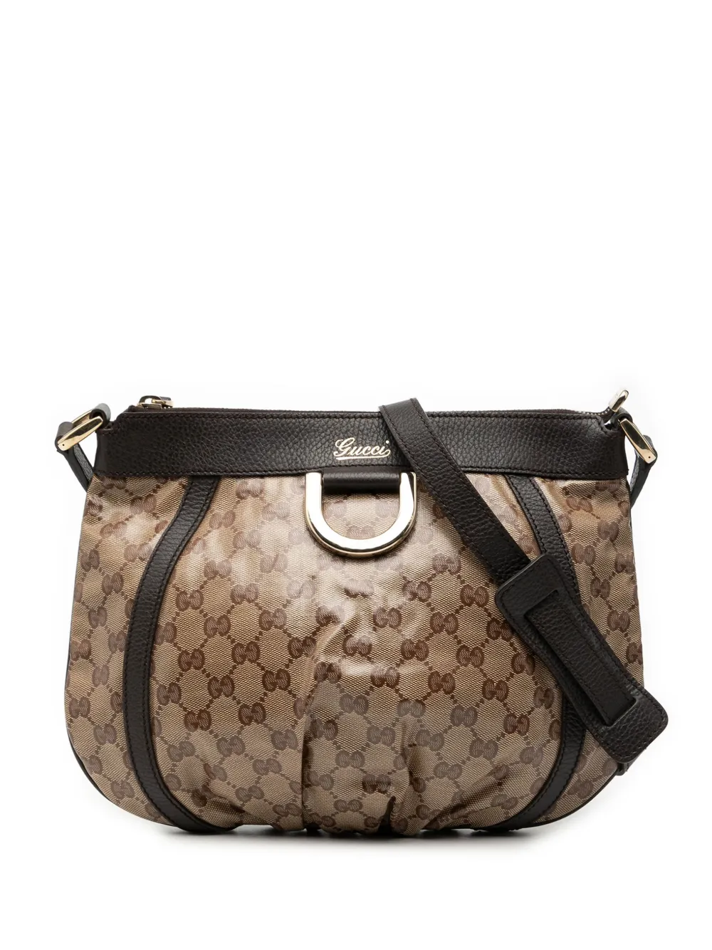 Gucci Pre-Owned Borsa a tracolla Abbey GG con cristalli e anello a D 2000-2015 - Toni neutri