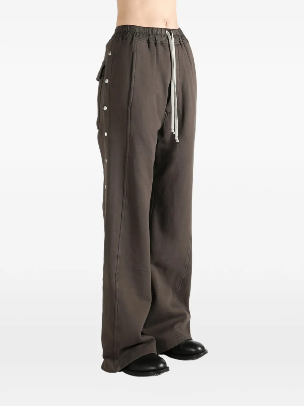 Rick Owens DRKSHDW Wide Pusher roek met trekkoord en knopen Bruin