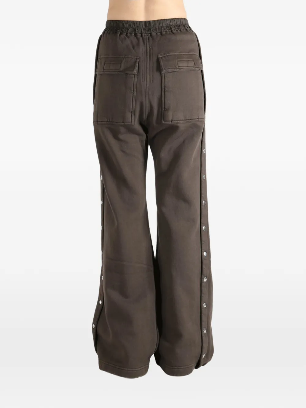 Rick Owens DRKSHDW Wide Pusher roek met trekkoord en knopen Bruin
