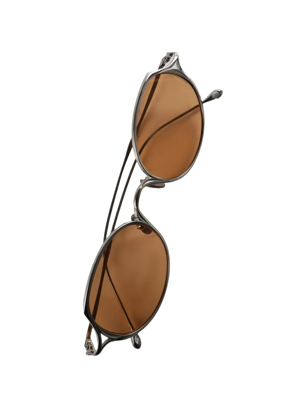  Rigards Polished Titanium Oval-frame Sunglasses - Grey 
