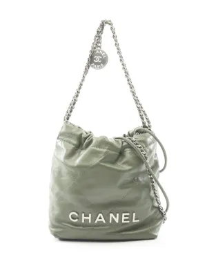 CHANEL Pre-Owned 2020s シャネル 22 マトラッセ レザーバケットバッグ