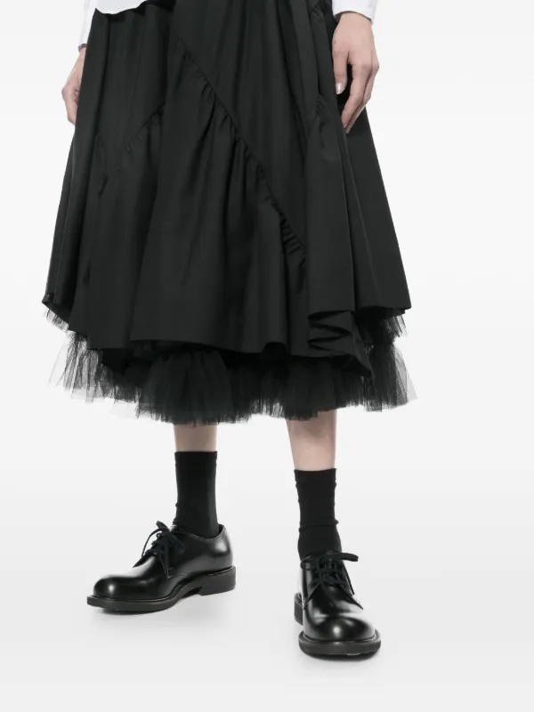 noir kei ninomiya 膝丈スカート S 黒 Noir Kei Ninomiya ラッフル スカート | ブラック | FARFETCH JP