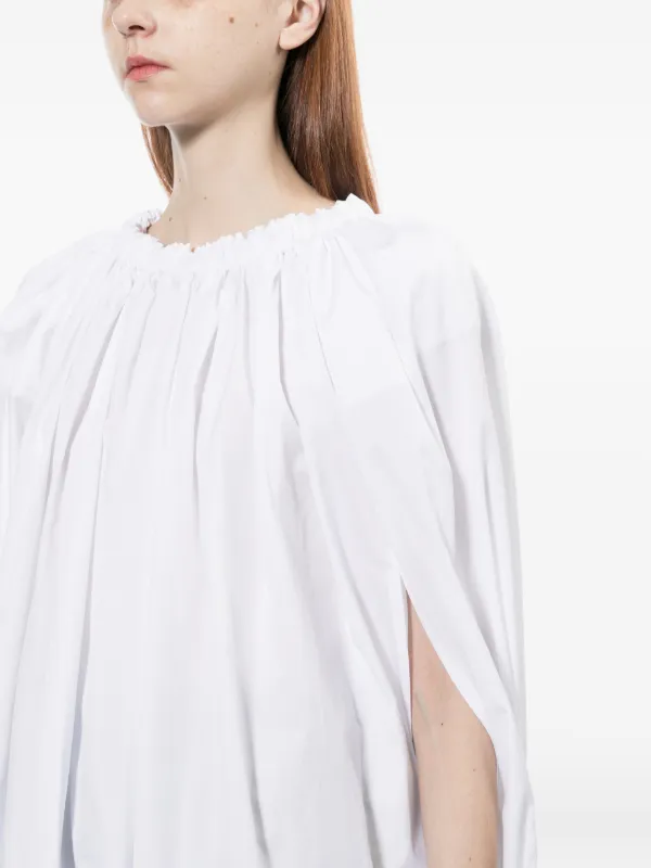 Comme Des Garçons ギャザーブラウス | ホワイト | FARFETCH JP