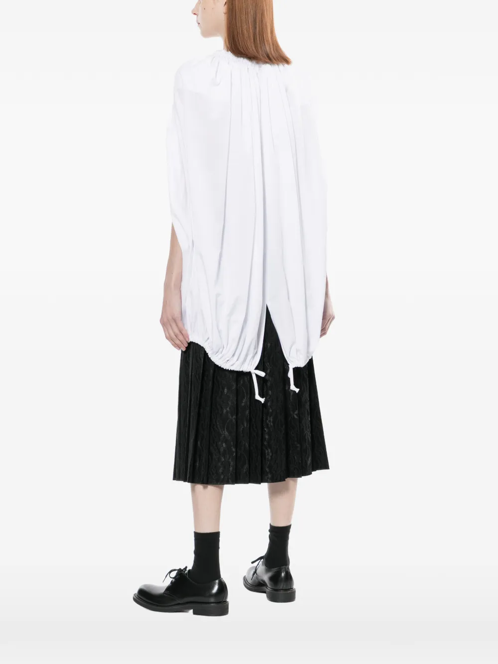  Comme Des Garçons Gathered Blouse - White 