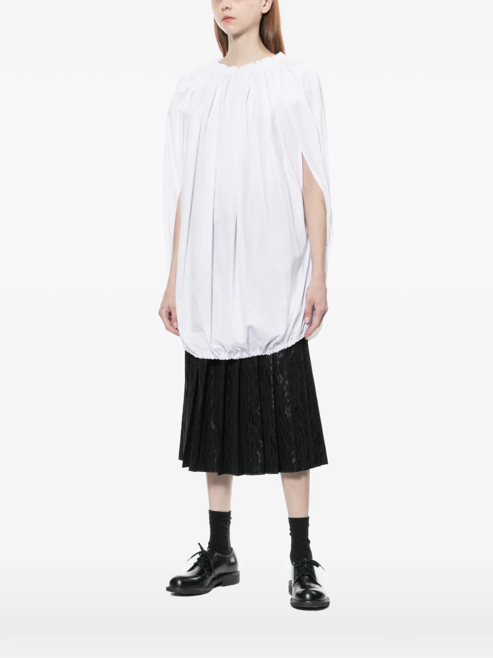  Comme Des Garçons Gathered Blouse - White 