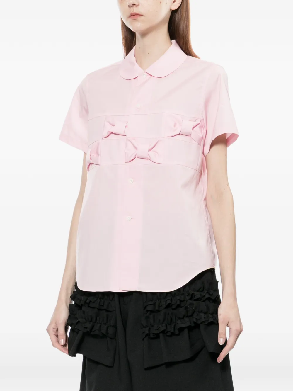  Comme Des Garçons Girl Bow Short-sleeve Shirt - Pink 