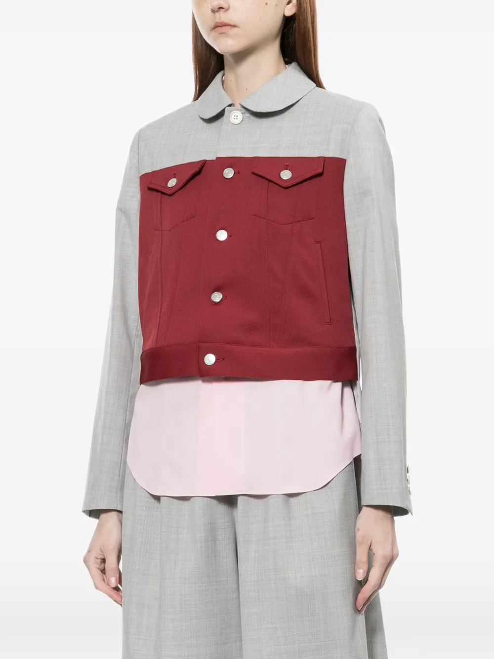  Comme Des Garçons Girl Two-tone Panelled Jacket - Grey 