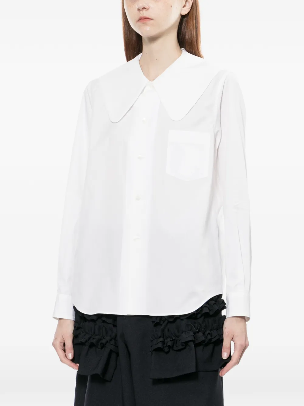spread collar long-sleeve shirt