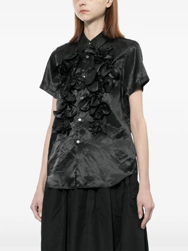 COMME des GARCONS シルクプリントブラウス Comme Des Garçons Comme Des Garçons Floral Shirt | Black | FARFETCH JO