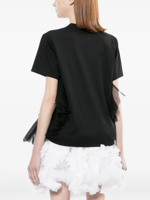 Noir Kei Ninomiya Ruffled T-shirt | Black | FARFETCH AO