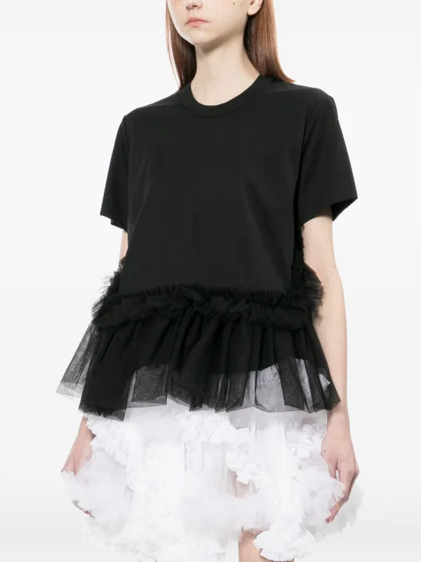 Noir Kei Ninomiya Ruffled T-shirt | Black | FARFETCH AO