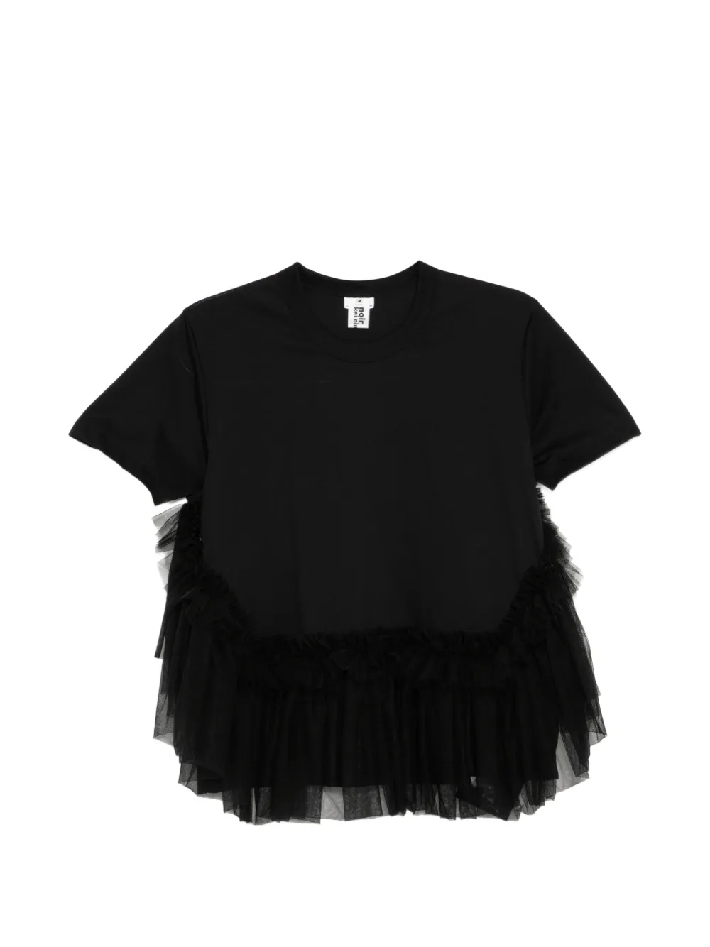 Noir Kei Ninomiya T-shirt con ruches - Nero