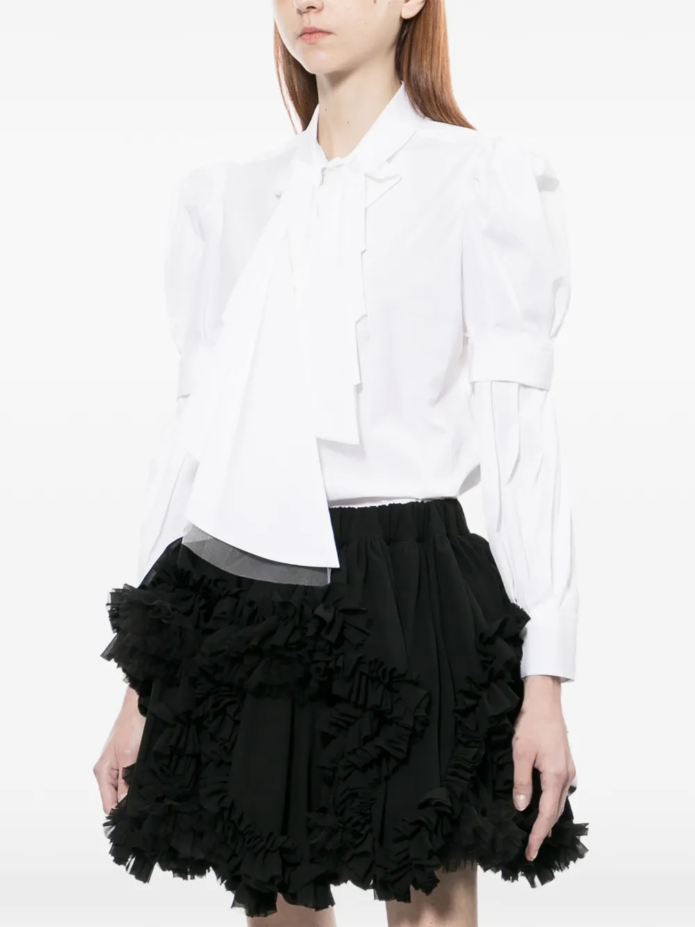 Noir Kei Ninomiya Blouse met pofmouwen Wit