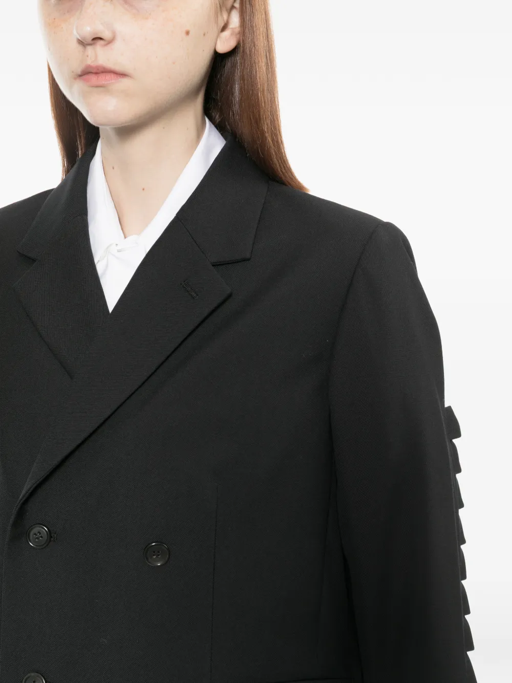 Noir Kei Ninomiya Geplooide blazer Zwart