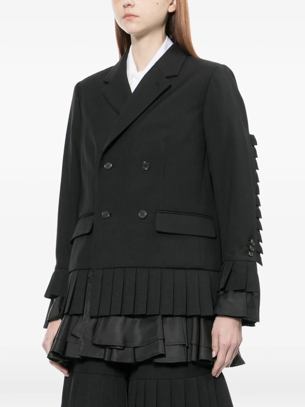 Noir Kei Ninomiya Geplooide blazer Zwart
