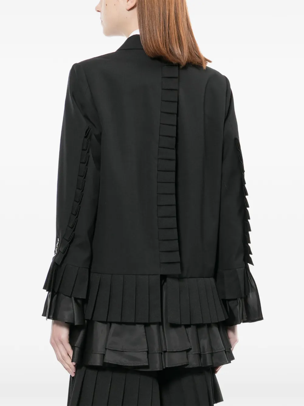 Noir Kei Ninomiya Geplooide blazer Zwart