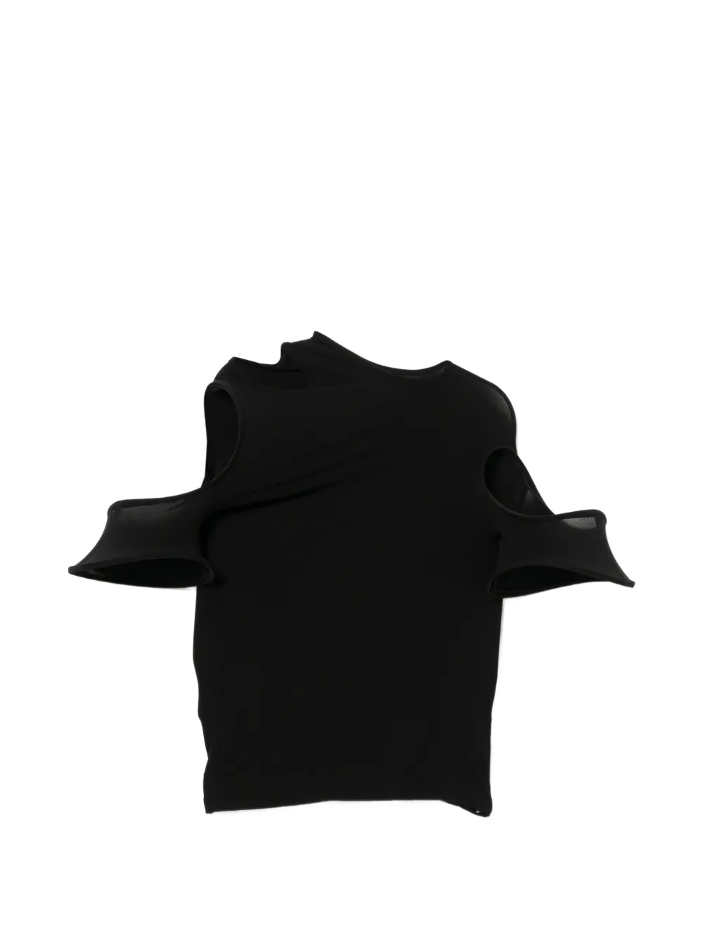 Junya Watanabe cut-out asymmetric top - Black