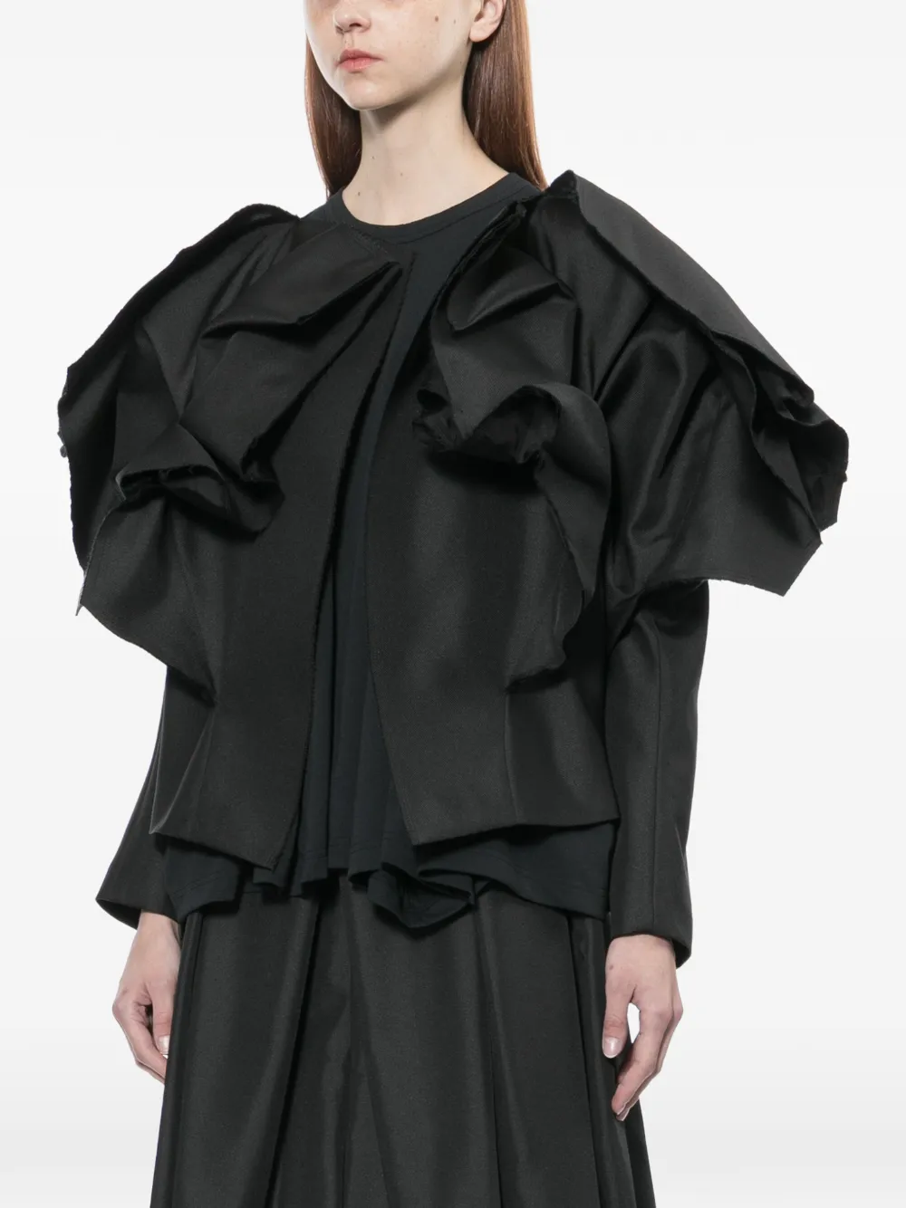 Comme Des Garçons Jack met ruches Zwart