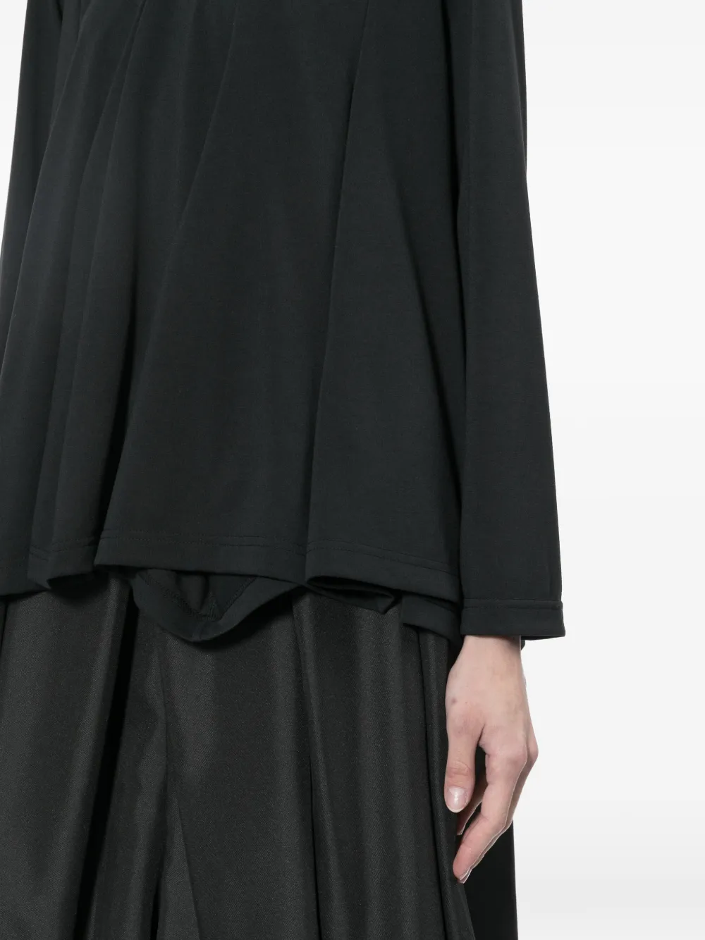 Comme Des Garçons Gedrapeerd T-shirt Zwart