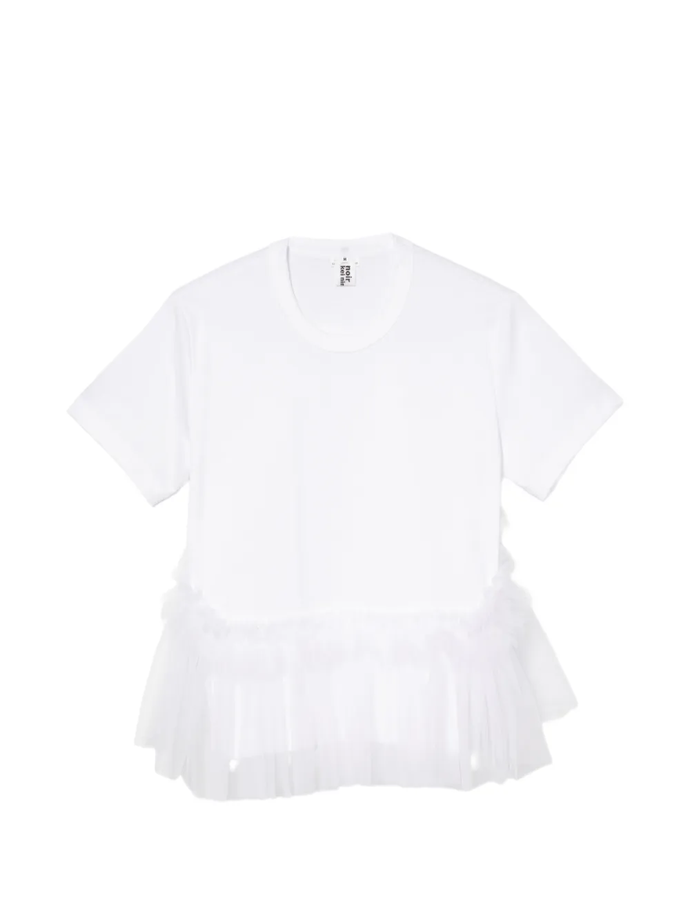 Noir Kei Ninomiya T-shirt con ruches - Bianco