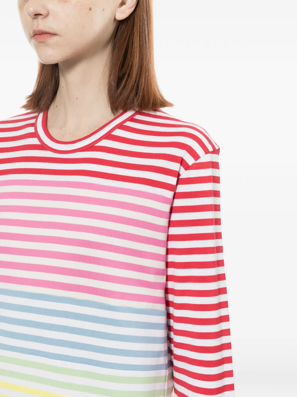 Comme Des Garçons Comme Des Garçons Gestreepte top Wit