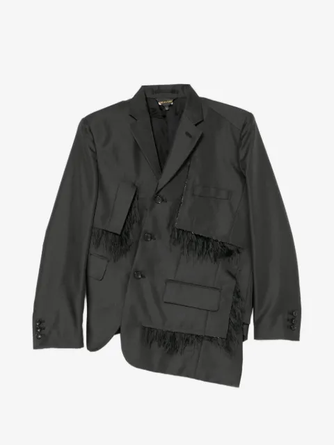 Comme Des Garçons Blazer met enkele rij knopen en franje afwerking